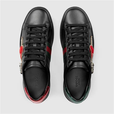 gucci ace embroidered leather sneaker|gucci ace sneakers interlocking g.